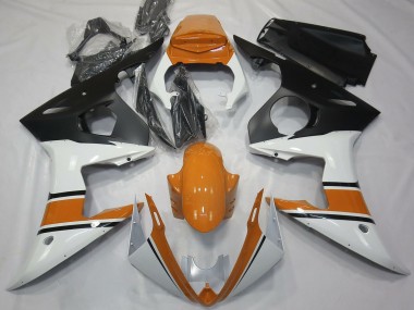 Venta Carenados Moto Yamaha R6 2003-2004 - Blanco Naranja Negro Mate