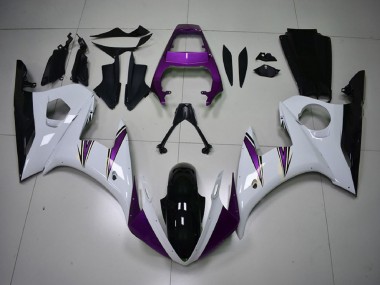 Venta Carenados Moto Yamaha R6 2003-2004 - Blanco Púrpura Negro Brillante