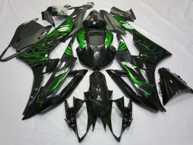 Venta Carenados Moto Yamaha R6 2006-2007 - Negro Brillante Verde Llama