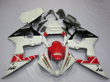 Venta Carenados Moto Yamaha R6 2005 - Blanco Rojo Negro Brillante Motul