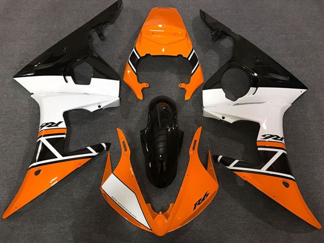 Venta Carenados Moto Yamaha R6 2003-2004 - Naranja Blanco Negro Brillante