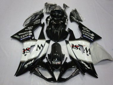 Venta Carenados Moto Yamaha R6 2008-2016 - Negro Brillante Blanco West Michelin