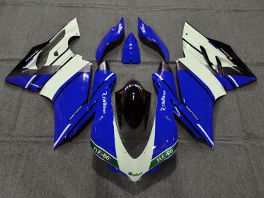 Venta Carenados Moto Ducati 959 1299 2015-2020 - Azul Blanco Negro Brillante Unibat Flex-Box OEM Estilo