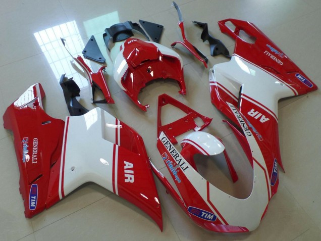 Venta Carenados Moto Ducati 848 1098 1198 2007-2014 - Rojo Blanco Air Generali Tim