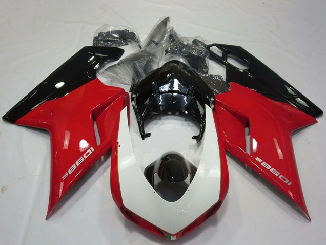 Venta Carenados Moto Ducati 1098 2007-2014 - Rojo Blanco Negro Brillante
