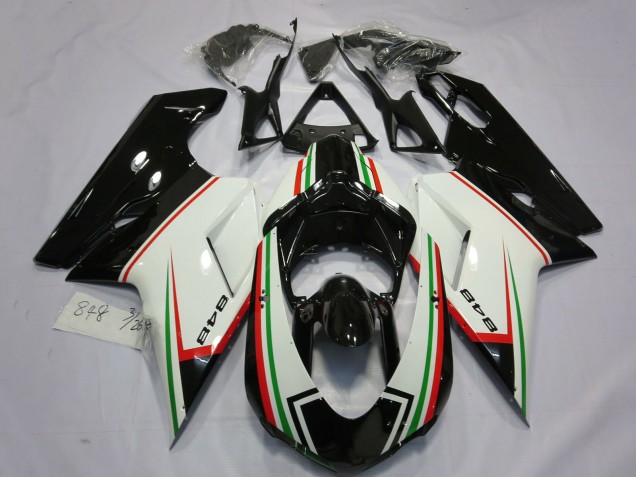Venta Carenados Moto Ducati 848 2007-2014 - Blanco Rojo Verde Negro Brillante