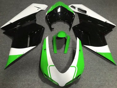 Venta Carenados Moto Ducati 848 1098 1198 2007-2014 - Blanco Verde Negro Brillante