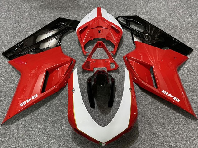 Venta Carenados Moto Ducati 848 2007-2014 - Blanco Rojo Negro Brillante