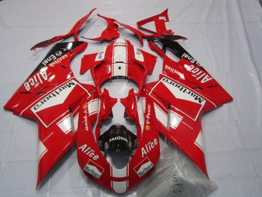 Venta Carenados Moto Ducati 848 1098 1198 2007-2014 - Blanco Rojo Negro Brillante Marlboro Alice