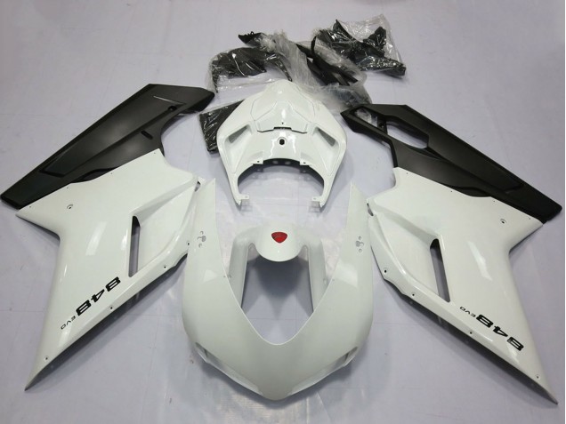 Venta Carenados Moto Ducati 848 2007-2014 - Blanco Perla Negro Mate