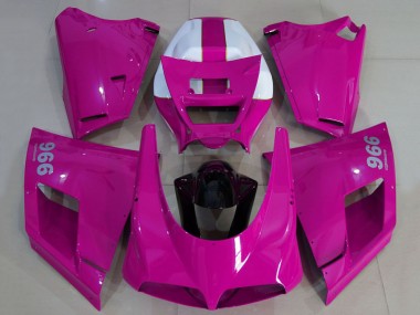 Venta Carenados Moto Ducati 996 1993-2005 - Rosa Brillante Blanco Negro
