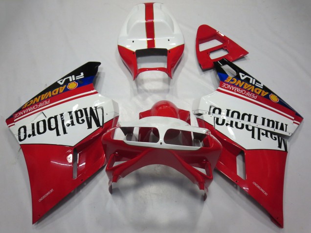 Venta Carenados Moto Ducati 748 916 996 998 1993-2005 - Blanco Rojo Negro Brillante Marlboro