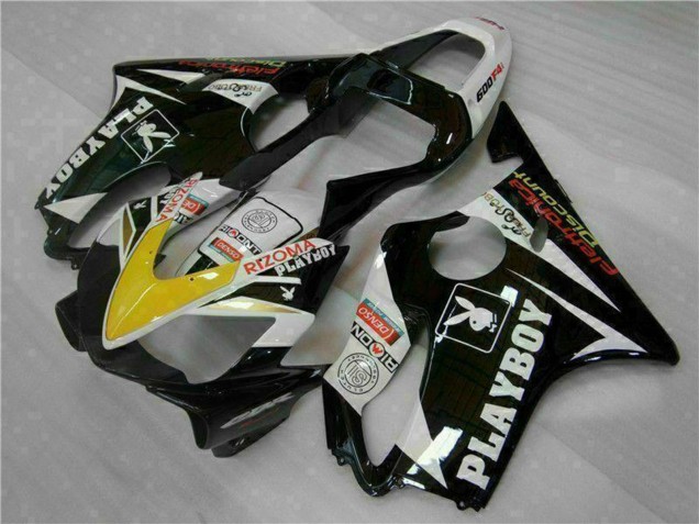 Venta Carenados Moto Honda CBR600 F4i 2001-2003 - Blanco Amarillo Negro Brillante Playboy