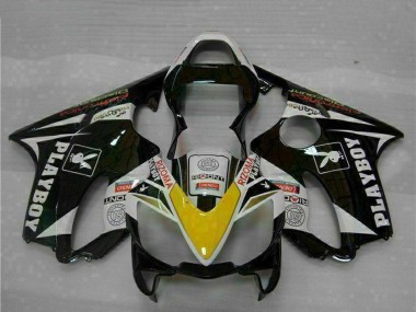 Venta Carenados Moto Honda CBR600 F4i 2001-2003 - Blanco Amarillo Negro Brillante Playboy