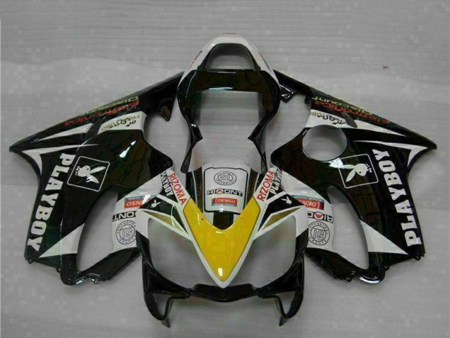 Venta Carenados Moto Honda CBR600 F4i 2001-2003 - Blanco Amarillo Negro Brillante Playboy