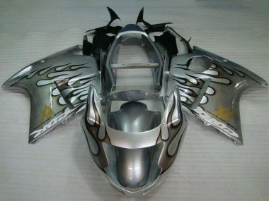 Venta Carenado Moto Honda CBR1100XX Blackbird 1996-2007 - Plata Negro Llama