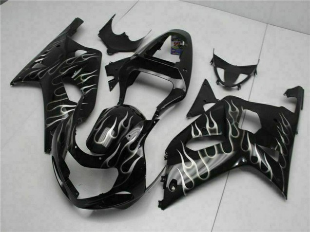 Venta Carenados Moto Suzuki GSXR 600/750 2001-2003 - Negro Brillante Plata Llama