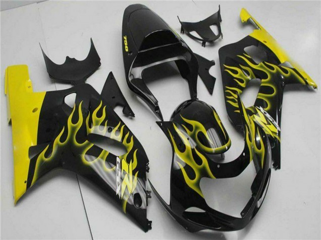 Venta Carenados Moto Suzuki GSXR 600/750 2001-2003 - Negro Brillante Amarillo Llama