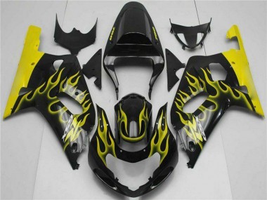 Venta Carenados Moto Suzuki GSXR 600/750 2001-2003 - Negro Brillante Amarillo Llama