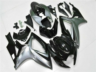 Venta Carenados Moto Suzuki GSXR 600/750 2006-2007 - Plata Negro Brillante