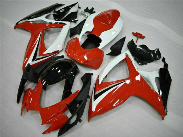 Venta Carenados Moto Suzuki GSXR 600/750 2006-2007 - Blanco Rojo Negro Brillante Raya
