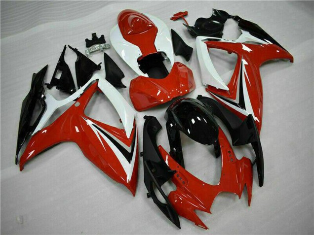 Venta Carenados Moto Suzuki GSXR 600/750 2006-2007 - Blanco Rojo Negro Brillante Raya