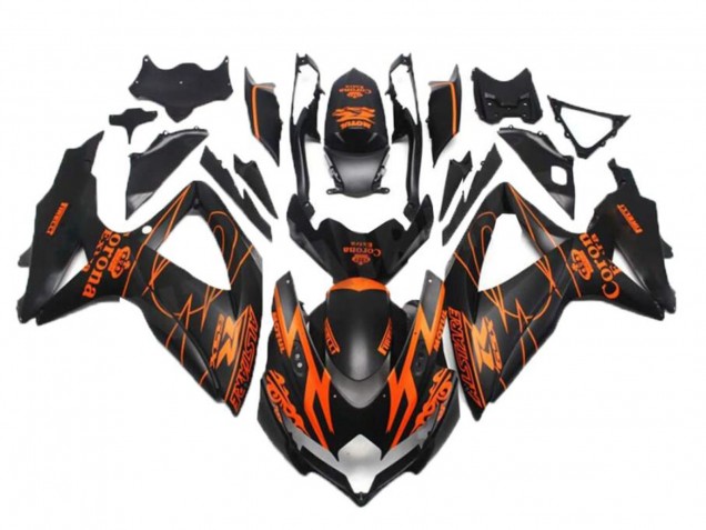 Venta Carenados Moto Suzuki GSXR 600/750 2008-2010 - Negro Mate Naranja Alstare Corona Motul