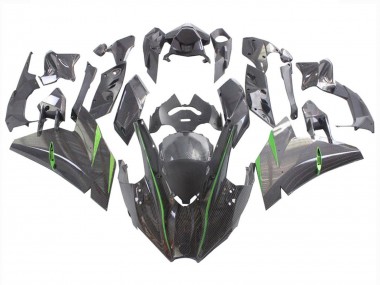 Venta Carenados Moto Kawasaki Ninja H2 2015-2022 - Negro FibraCarbono Verde