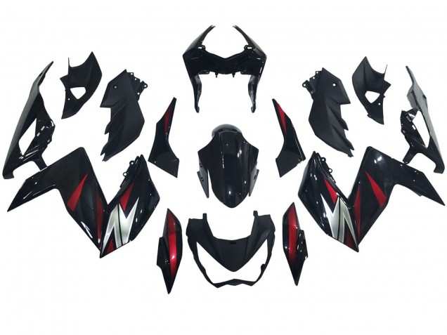 Venta Carenados Moto Kawasaki Z250/Z300 2015-2016 - Negro Brillante Rojo Plata