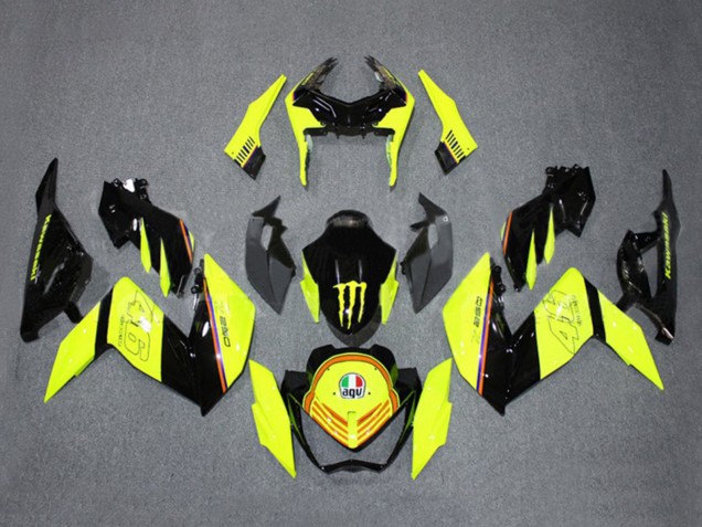 Venta Carenados Moto Kawasaki Z250/Z300 2015-2016 - Amarillo Negro Brillante Monstruo