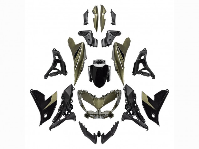 Venta Carenados Moto Kawasaki Versys 650 2022-2025 - Verde Oscuro Negro