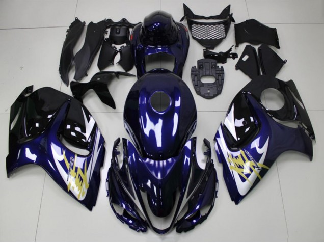 Venta Carenados Moto Suzuki GSXR 1300 Hayabusa 2008-2020 - Azul Oscuro Blanco Oro