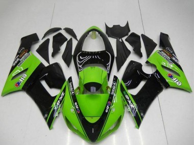 Venta Carenados Moto Kawasaki ZX6R 2005-2006 - Verde Negro Brillante Elf