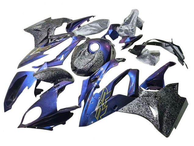 Venta Carenados Moto BMW S1000RR 2015-2016 - Gradiente Púrpura Azul Falsificado FibraCarbono