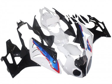 Venta Carenados Moto BMW S1000RR 2009-2014 - Blanco Rojo Azul Negro Brillante HP Becker Carbon