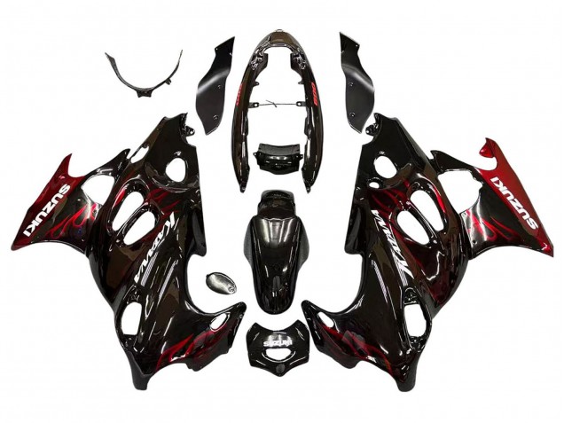 Venta Carenados Moto Suzuki GSX600F/GSX750F 2004-2006 - Negro Brillante Rojo Llama