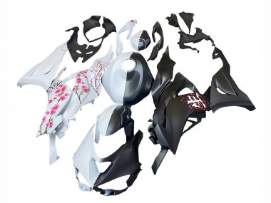 Venta Carenados Moto Kawasaki ZX6R 2023-2025 - Negro Blanco Flower
