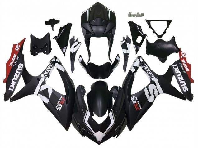 Venta Carenados Moto Suzuki GSXR 600 / GSXR 750 2008-2010 - Negro Mate Rojo Blanco