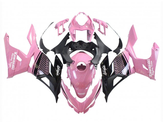 Venta Carenados Moto Kawasaki Ninja 400 2018-2024 - Rosa Negro Mate Honeycomb