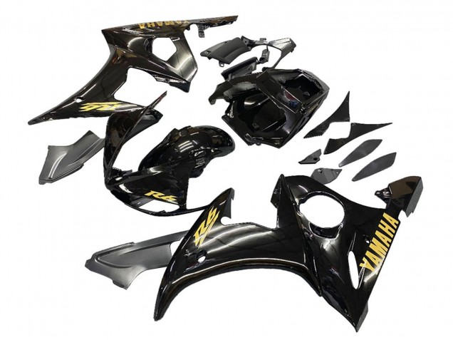 Venta Carenados Moto Yamaha YZF R6 2003-2004 - Negro Brillante Oro Calcomanías
