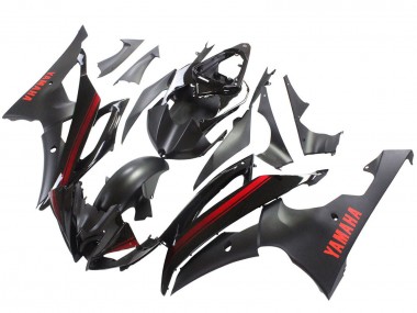 Venta Carenados Moto Yamaha YZF 600 R6 2008-2016 - Negro Brillante Negro Mate Rojo Raya