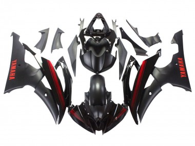 Venta Carenados Moto Yamaha YZF 600 R6 2008-2016 - Negro Brillante Negro Mate Rojo Raya