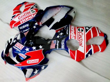 Venta Carenados Moto Honda CBR600 F4 1999-2000 - Rojo Blanco Azul Negro Brillante Estrella Castrol
