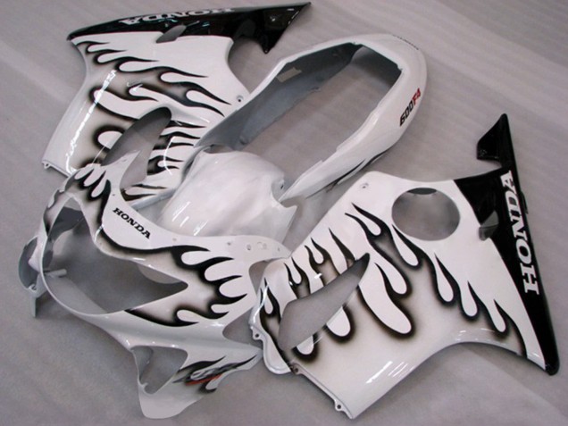 Venta Carenados Moto Honda CBR600 F4 1999-2000 - Blanco Negro Brillante Llama
