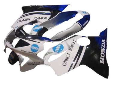 Venta Carenado Moto Honda CBR600 F4 1999-2000 - Blanco Azul Negro Brillante Konica Minolta