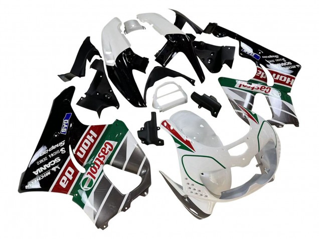 Venta Carenados Moto Honda CBR900RR 893 1996-1997 - Blanco Verde Gris Negro Brillante Castrol