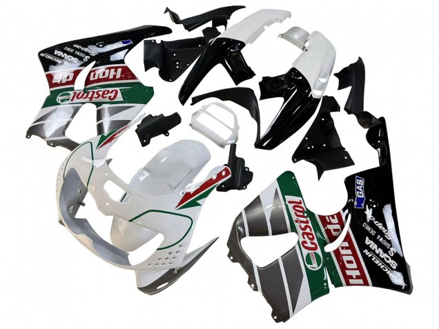 Venta Carenados Moto Honda CBR900RR 893 1996-1997 - Blanco Verde Gris Negro Brillante Castrol