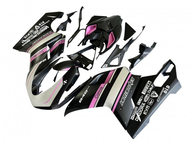 Venta Carenados Moto Ducati 848 2007-2014 - Blanco Rosa Negro Brillante Connie