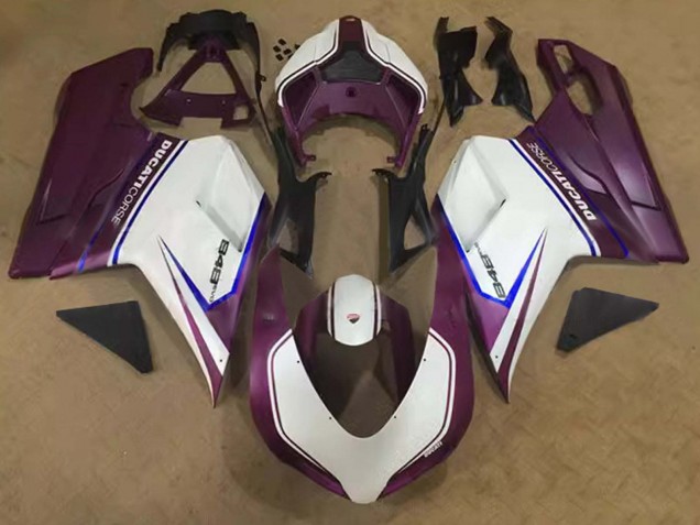 Venta Carenados Moto Ducati 848 2007-2014 - Blanco Azul Púrpura Corse