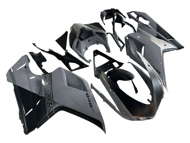 Venta Carenados Moto Ducati 848 2007-2014 - Plata Oro Negro Mate
